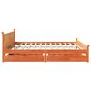 vidaXL Cama sin colch&oacute;n madera maciza de pino marr&oacute;n cera 200x200 cm