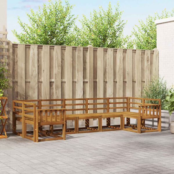 vidaXL Conjunto de sof&aacute;s de exterior 7 pcs Natural