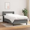 vidaXL Cama box spring con colch&oacute;n tela gris oscuro 90x200 cm