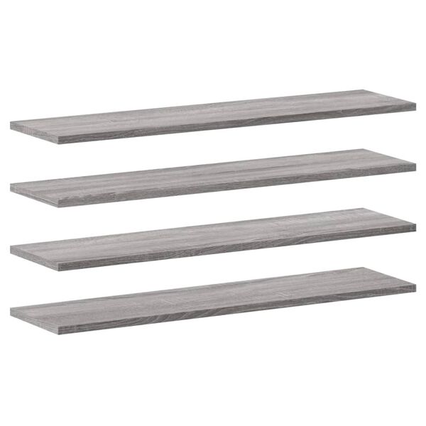 vidaXL Estantes pared 4 uds madera ingenier&iacute;a gris Sonoma 80x20x1,5 cm