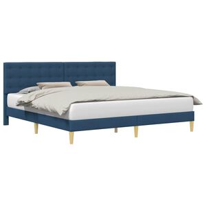 vidaXL Estructura de cama con cabecera Azul 180 x 200 cm Tela