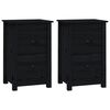 vidaXL Mesitas de noche 2 uds madera maciza de pino negro 40x35x61,5cm