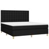 vidaXL Cama box spring con colch&oacute;n tela negro 160x200 cm