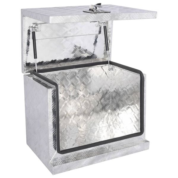 vidaXL Caja de aluminio plateada 62x40x50 cm