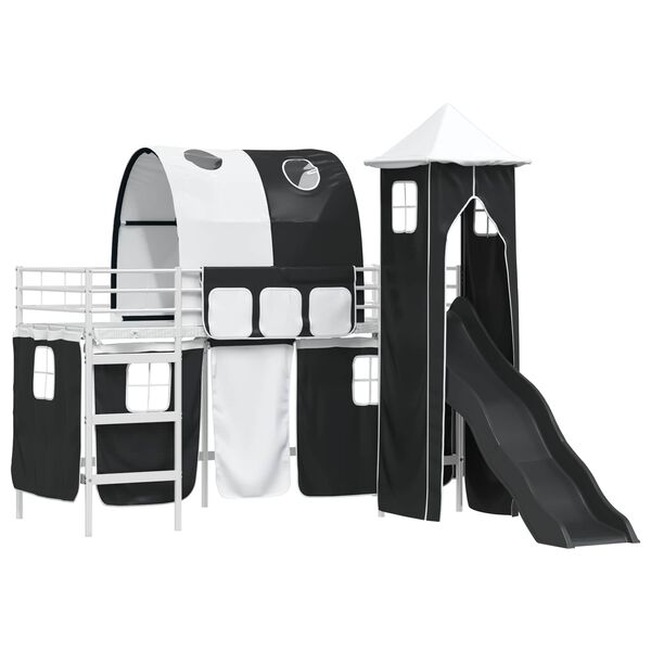 vidaXL Estructura de litera para ni&ntilde;os y Negro 74,5 x 190 cm Metal