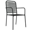 vidaXL Juego de comedor jard&iacute;n 5 pzas acero y cuerda de algod&oacute;n negro