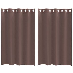 vidaXL Cortinas de gasa con ojales 2 uds marr&oacute;n 140x175 cm