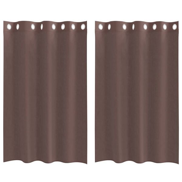 vidaXL Cortinas de gasa con ojales 2 uds marr&oacute;n 140x175 cm