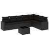 vidaXL Set de sof&aacute;s de jard&iacute;n 8 piezas y cojines rat&aacute;n sint&eacute;tico negro