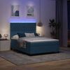 vidaXL Cama Box Spring LED Azul Oscuro 140 x 190 cm Terciopelo