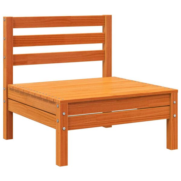 vidaXL Sof&aacute; de jard&iacute;n sin reposabrazos madera maciza pino marr&oacute;n cera