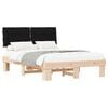 vidaXL Estructura de Cama con Cabecera Tapizada Negro 140 x 190 cm