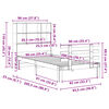 vidaXL Cama con estantería sin colchón madera maciza de pino 90x200 cm