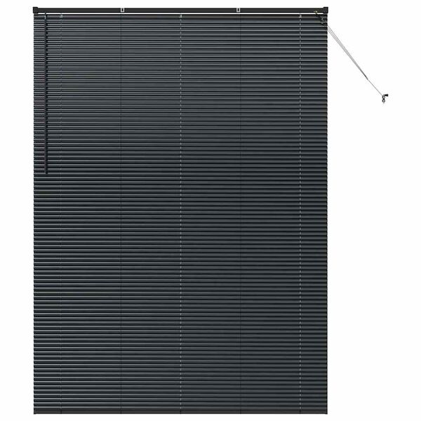 vidaXL Persianas venecianas con cortinas Negro 220 x 155 cm Aluminio