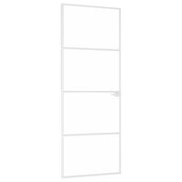 vidaXL Puerta de interior vidrio templado y aluminio blanco 76x201,5cm