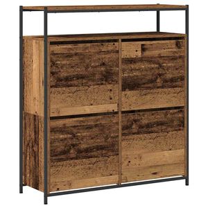 vidaXL Armario Zapatero con estante Madera vieja 100 x 34 x 112 cm