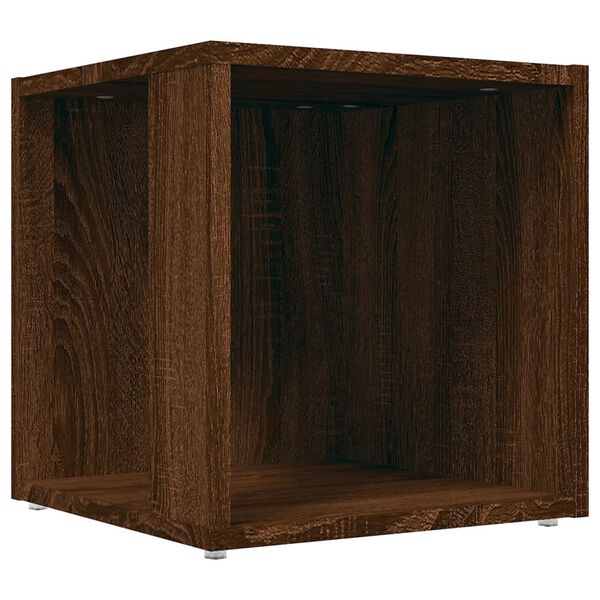 vidaXL Mesa auxiliar madera contrachapada roble marr&oacute;n 33x33x34,5 cm