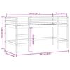 vidaXL Cama alta ni&ntilde;os con cortinas madera pino blanco negro 80x200 cm