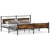vidaXL Estructura de cama sin colch&oacute;n metal roble ahumado 193x201 cm