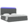 vidaXL Cama con almacenamiento y LED Gris oscuro 200 x 200 cm