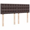 vidaXL Cama box spring con colch&oacute;n tela marr&oacute;n oscuro 140x190 cm