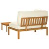 vidaXL Juego de Sof&aacute; con coj&iacute;n 2 pcs Crema Madera de Acacia S&oacute;lida