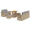 vidaXL Conjunto de sof&aacute;s de jard&iacute;n 10 uds. Beige y Gris Claro