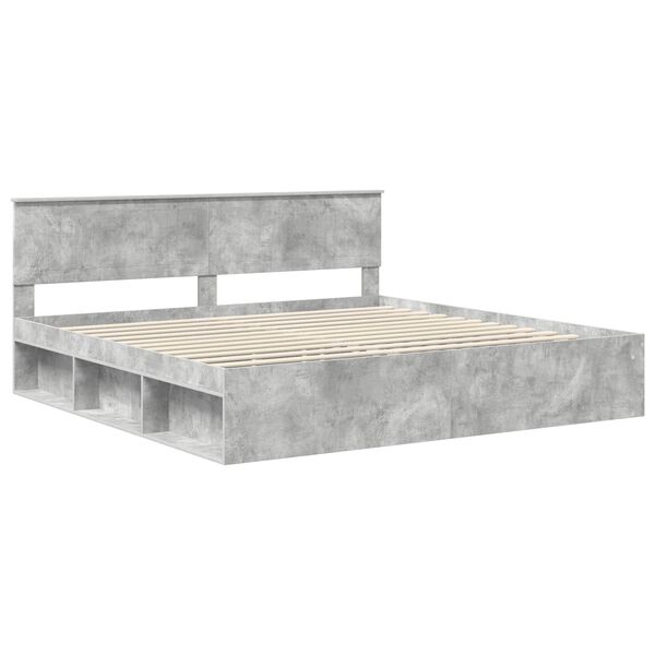 vidaXL Estructura de cama Concreto 200 x 200 cm Madera de pino macizo