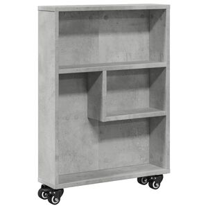 vidaXL Carrito de almacenaje estrecho madera gris hormig&oacute;n 48x13x68 cm