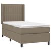 vidaXL Cama box spring con colch&oacute;n tela gris taupe 80x200 cm
