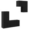 vidaXL Mueble de TV 4 uds. Roble Negro Madera de ingenier&iacute;a