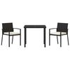 vidaXL Conjunto de Comedor de Jard&iacute;n 3 pcs Negro