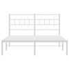vidaXL Estructura cama sin colch&oacute;n con cabecero metal blanco 140x190cm