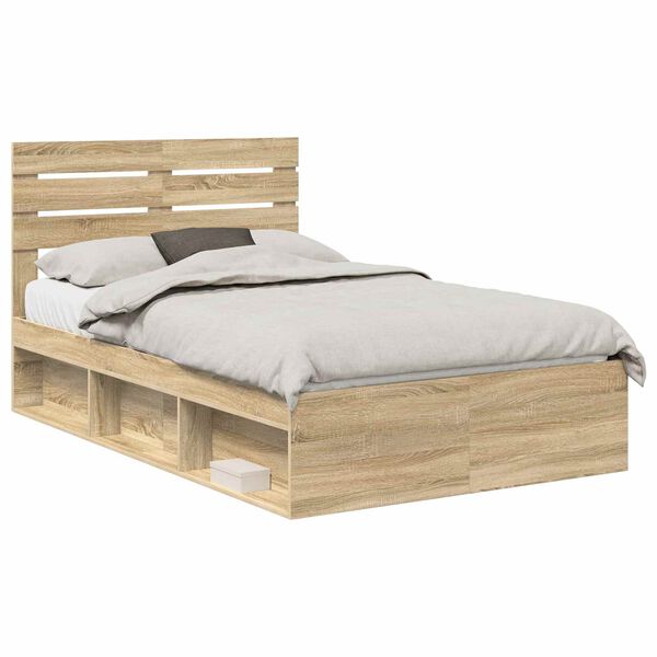 vidaXL Estructura de cama Sonoma 120 x 200 cm Madera de pino macizo