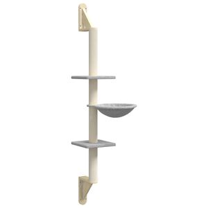 vidaXL &Aacute;rbol rascador para gatos de pared gris claro 142,5 cm