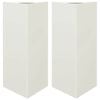 vidaXL Jardineras triangulares 2 uds acero blanco 40x34,5x75 cm