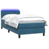 vidaXL Cama box spring con colch&oacute;n y LED terciopelo azul oscuro 90x210 cm