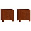 vidaXL Jardineras con patas 2 uds acero corten oxidado 30x30x30 cm