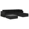 vidaXL Set muebles de jard&iacute;n y cojines 5 piezas rat&aacute;n sint&eacute;tico negro