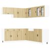 vidaXL Mueble cocina Porto roble sonoma 11 pzas madera contrachapada