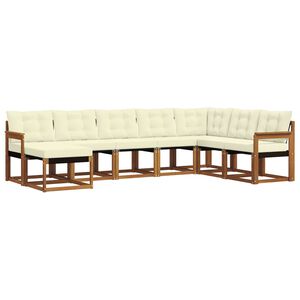 vidaXL Conjunto de sof&aacute;s de exterior con coj&iacute;n 8 pcs Natural y Crema