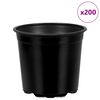 vidaXL Maceta de flores 200 pcs Negro &Oslash; 15 x 13 cm Pl&aacute;stico