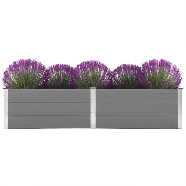 vidaXL Arriate de WPC gris 250x100x54 cm