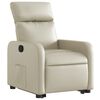 vidaXL Sill&oacute;n reclinable elevable cuero artificial color crema