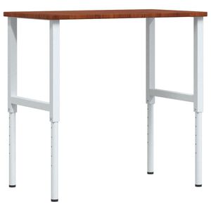 vidaXL Banco de trabajo rectangular madera maciza 100x60x(71,5-98) cm