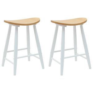 vidaXL Sillas de comedor 2 pcs 46 x 37 x 63 cm Madera de Caucho S&oacute;lido