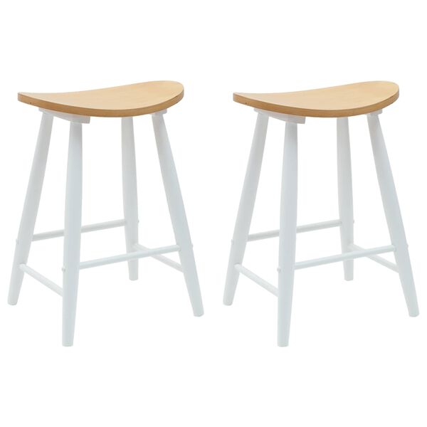 vidaXL Sillas de comedor 2 pcs 46 x 37 x 63 cm Madera de Caucho S&oacute;lido