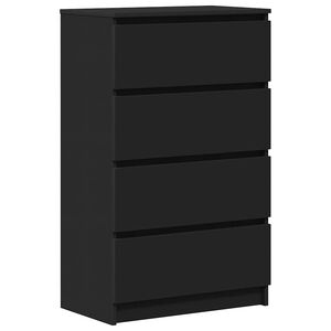 vidaXL Aparador de madera contrachapada negro 60x35x98,5 cm