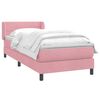 vidaXL Cama box spring con colch&oacute;n terciopelo rosa 90x220 cm