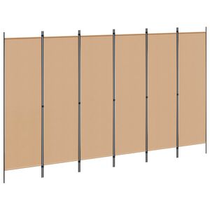 vidaXL Divisor de habitaci&oacute;n de 6 paneles Beige 300 x 180 cm Tela